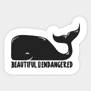 'Beautiful but Endangered' Animal Conservation Shirt Sticker